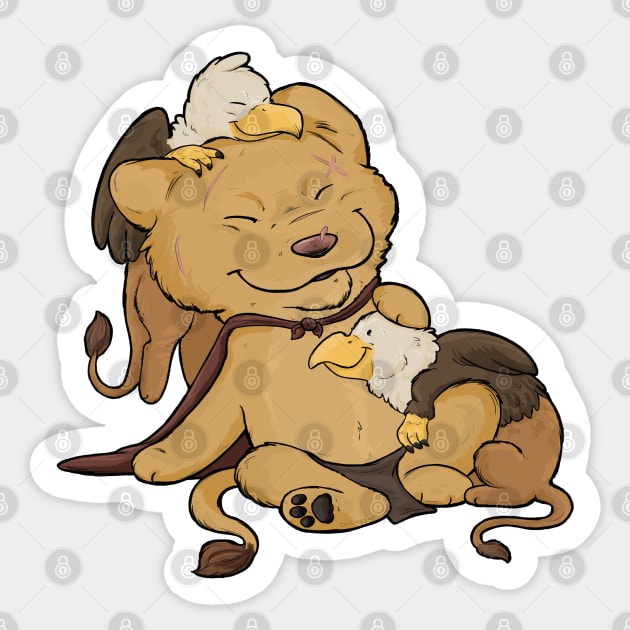 Griffins and Tabaxi Lion Sticker by DnDoggos